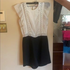 Ivory and black romper